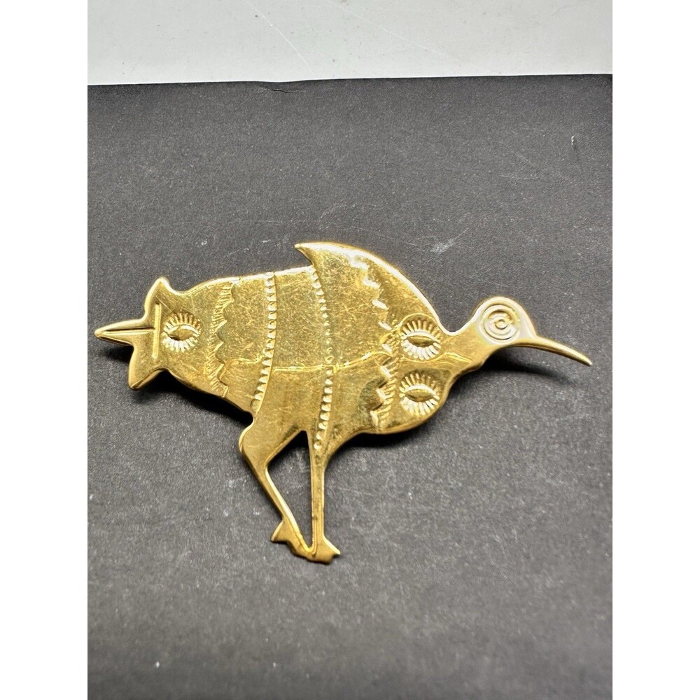 Vermeil Sterling Southwest Bird Brooch Three Smoke Trading Co 6.8g